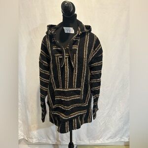 Striped Black and Brown Baja Hoodie